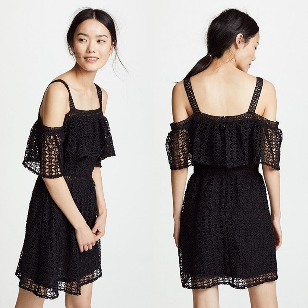 Jack by BB Dakota Black Aitana Lace Off Shoulder Dress